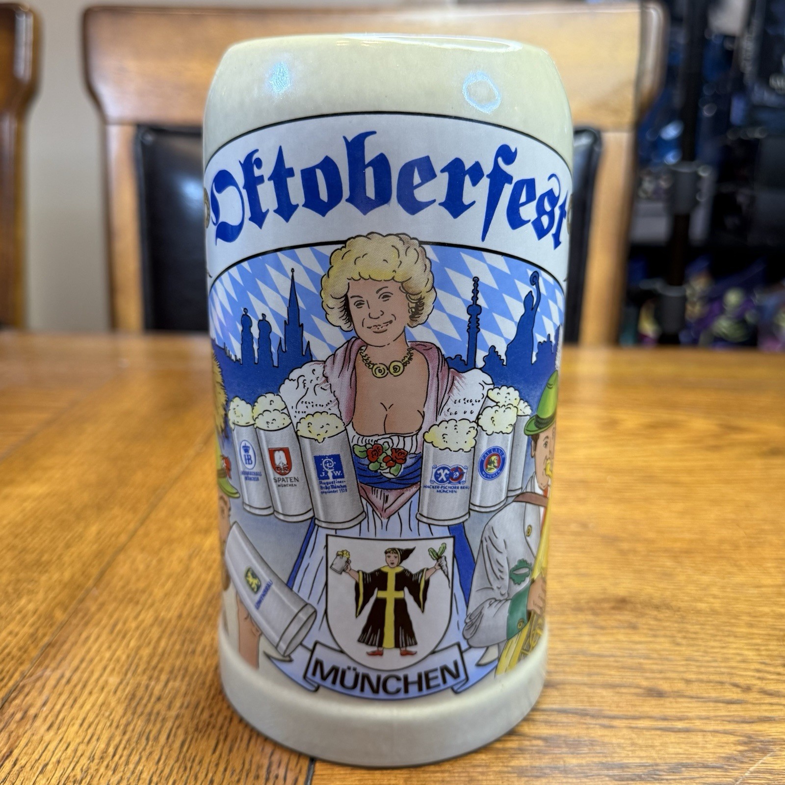 Vintage Gerz Munchen German Stoneware Beer Stein / Mug Oktoberfest