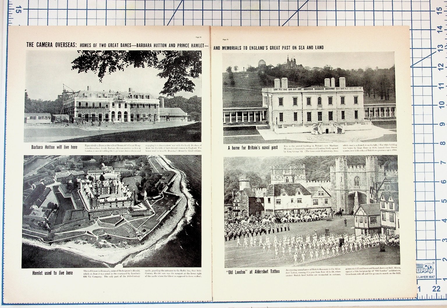 1930s Magazine Page Barbara Hutton Elsinore Castle Greenwich Royal Tattoo UK 1930s Magazine Page Barbara Hutton Elsinore Castle Greenwich Royal Tattoo UK