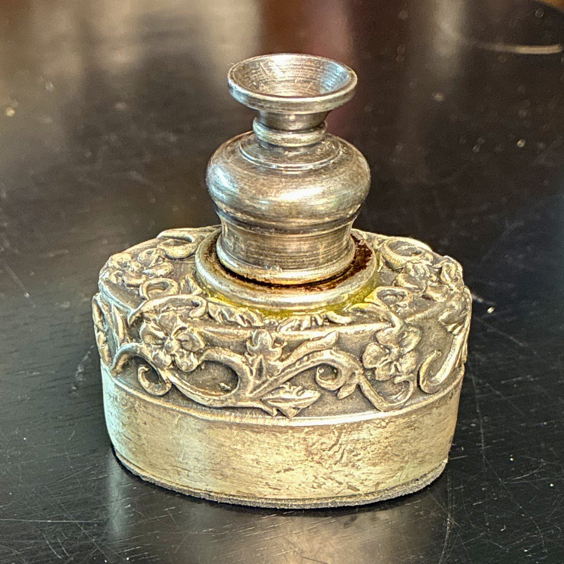 Antique silver plated  ink well