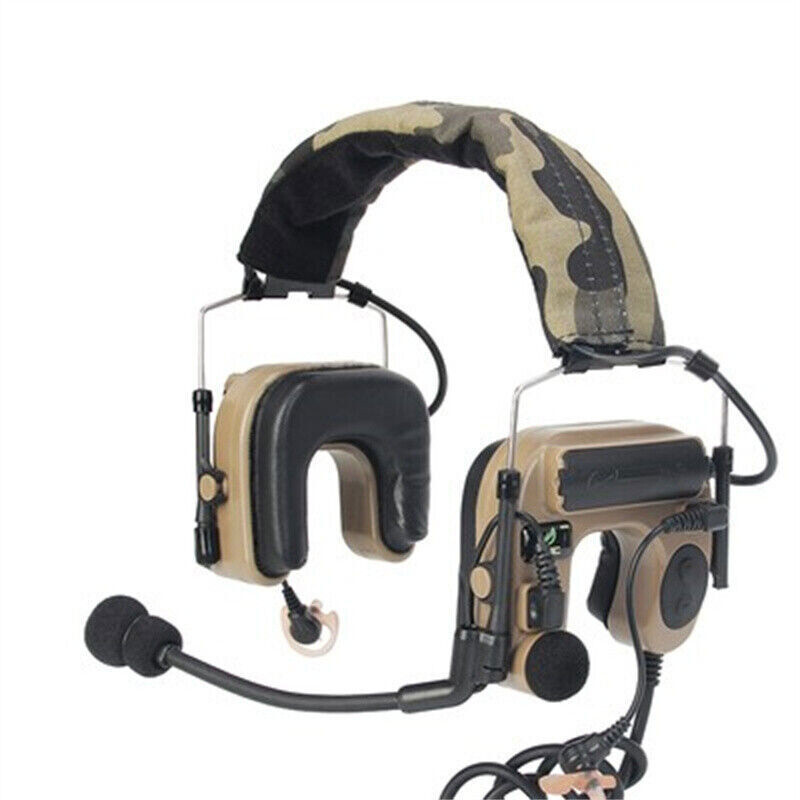 Tactical Communication Earphone Headphone Ear Mounted Pickup Noise Reduction 