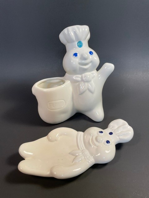 Pillsbury Doughboy Ceramic Utensil Holder & Spoon Rest Vintage