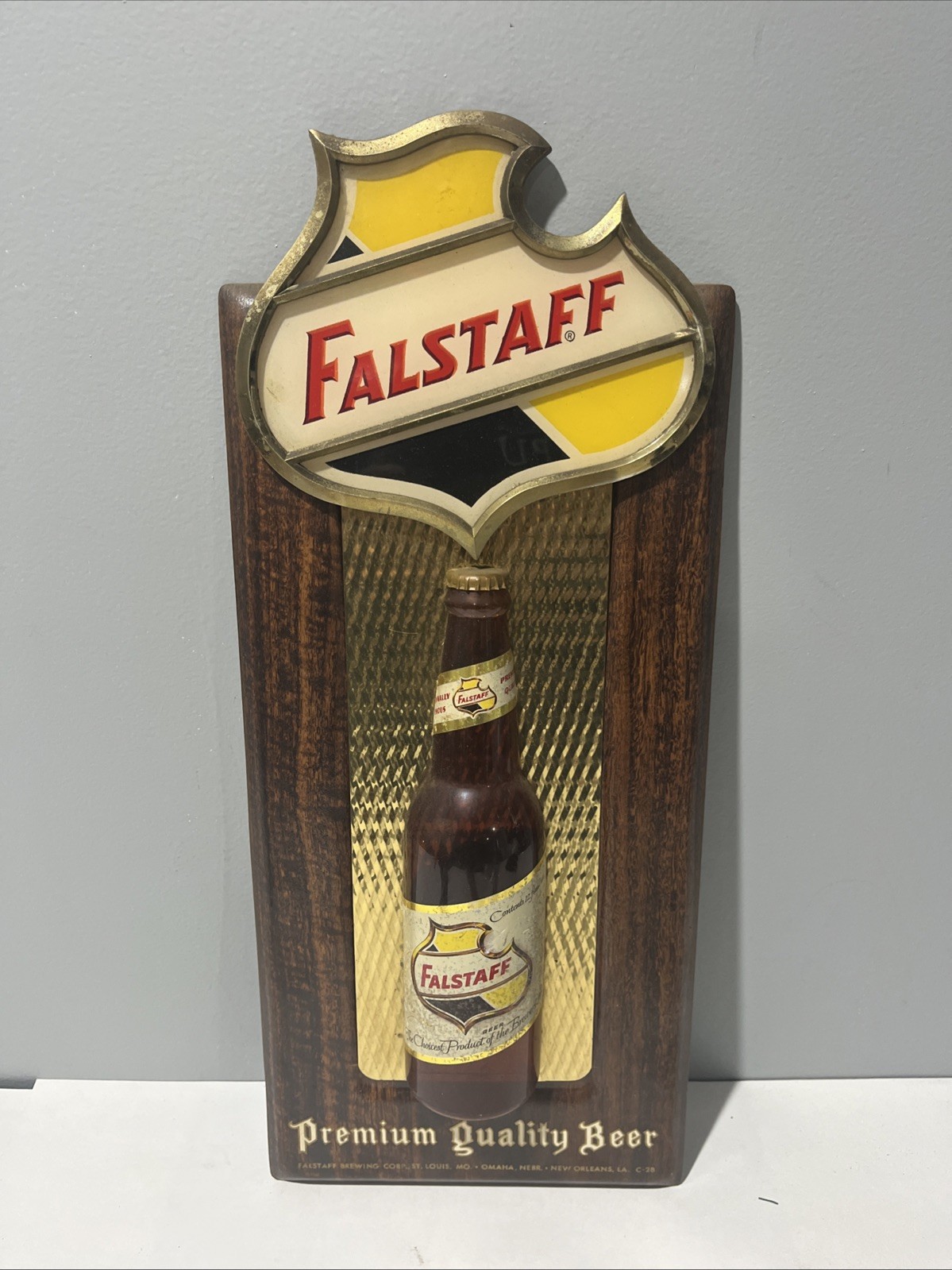 Falstaff 3D Beer Bottle Sign Price Brothers Vintage 50\'s 60\'s Breweriana