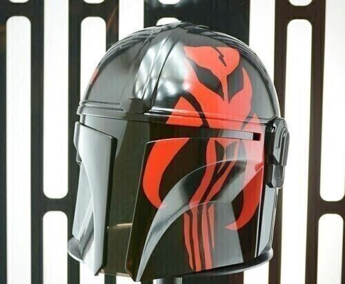 The Mandalorian Helmet Black Solid Steel With Liner & Chin Strap Halloween Gift