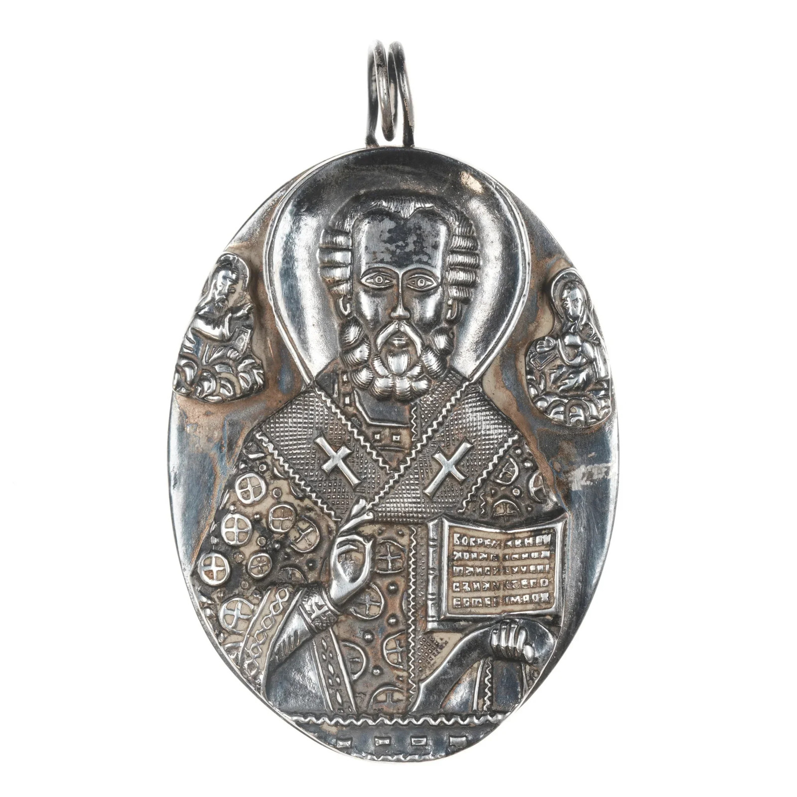 Henryk Winogard vintage 999 sterling silver St Nicholas Icon pendant