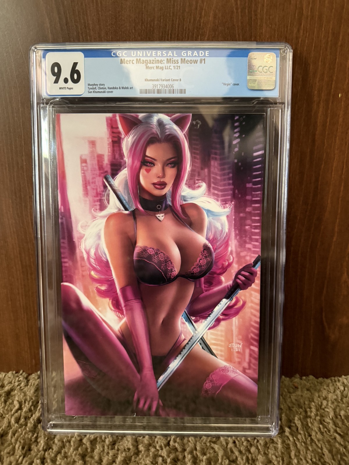 MERC MAGAZINE: MISS MEOW #1 JAN 2021 KHAMUNAKI Variant Cover B CGC 9.6 VIRGIN