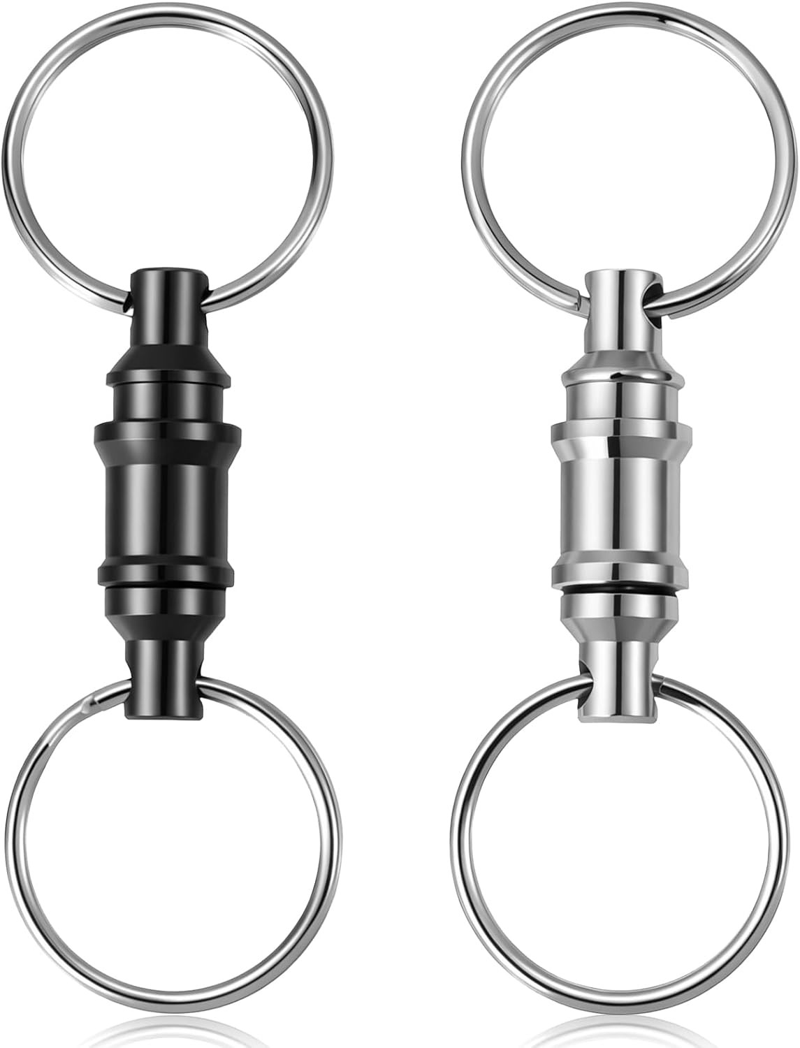 2 PCS Quick Release Keychain Detachable Key Ring Quick Release with 2 Split R...