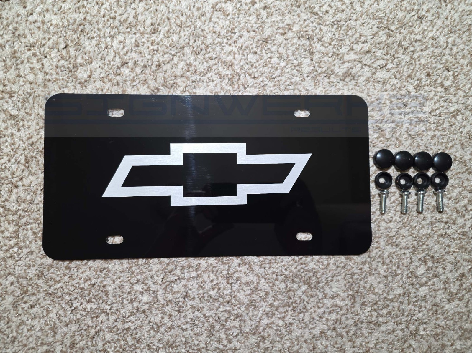 Chevrolet Logo II Silver Laser Engraved Aluminum vanity plate
