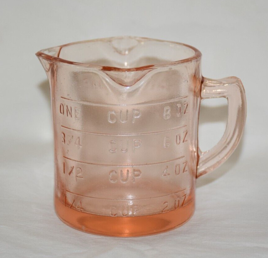 Vtg Pink Depression Glass 3 Spout Measuring Cup Unmarked