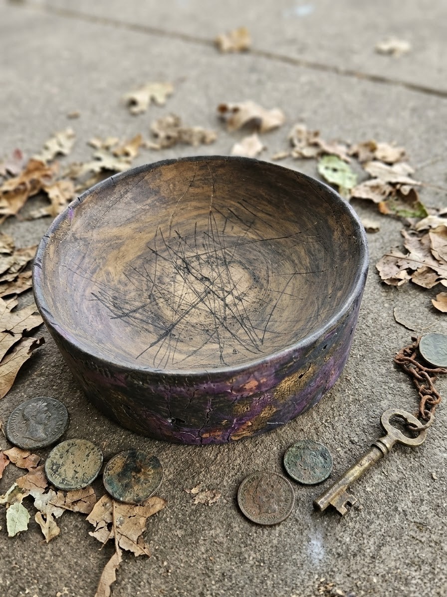 Antique Victorian Era Wooden Scrying Bowl | Occult Witch's Ritual Scry Basin