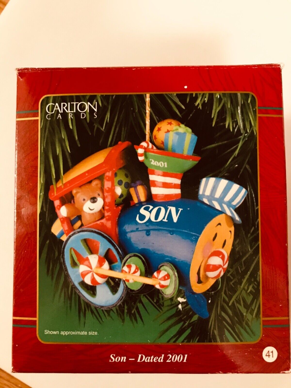 Carlton Cards Son - Dated 2001 collectible Christmas ornament, preowned in box