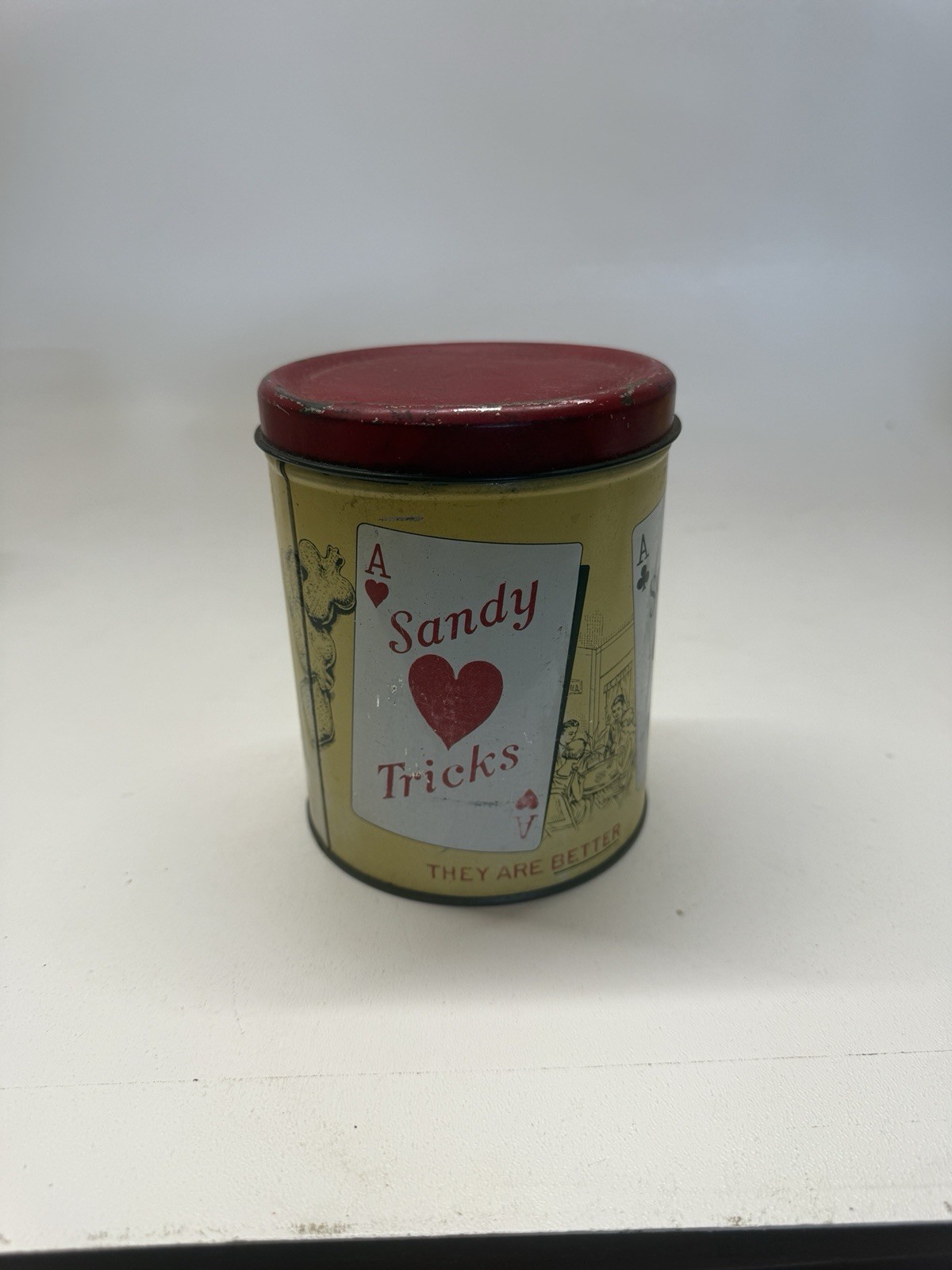 Vintage J.S. Ivins Sandy Tricks Playing Card Magic Advertising Tin Philadelphia