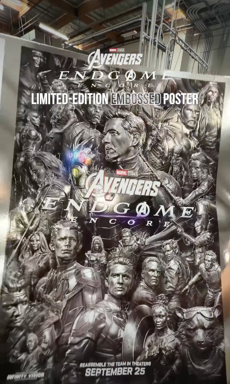 LIMITED EDITION Avengers: Endgame Encore EMBOSSED FOIL Poster from Regal - 13x19 LIMITED EDITION Avengers: Endgame Encore EMBOSSED FOIL Poster from Regal - 13x19