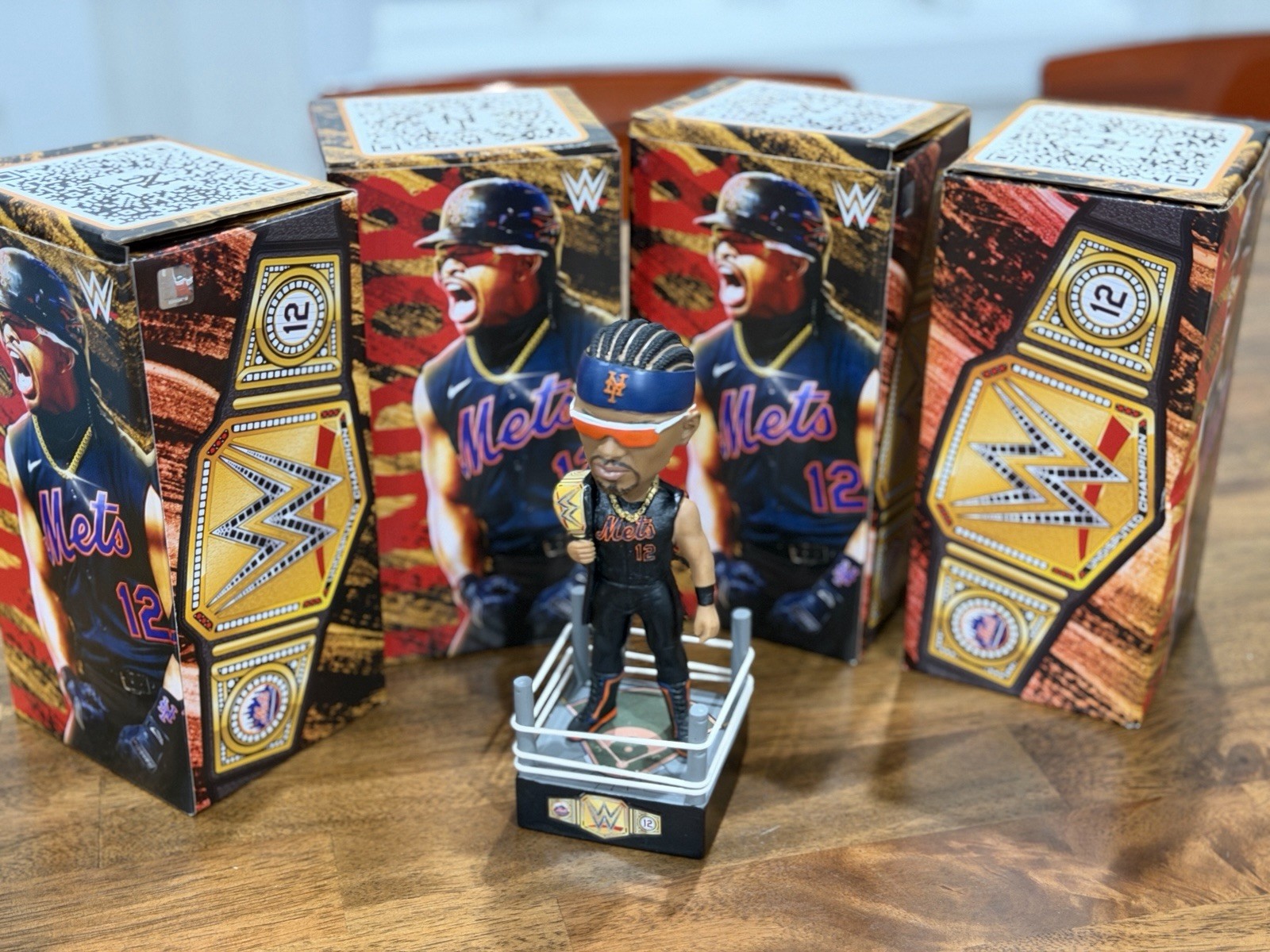 WWE Champion NY Mets Lindor Bobblehead Figure Boxed Original Unopened WWE Champion NY Mets Lindor Bobblehead Figure Boxed Original Unopened