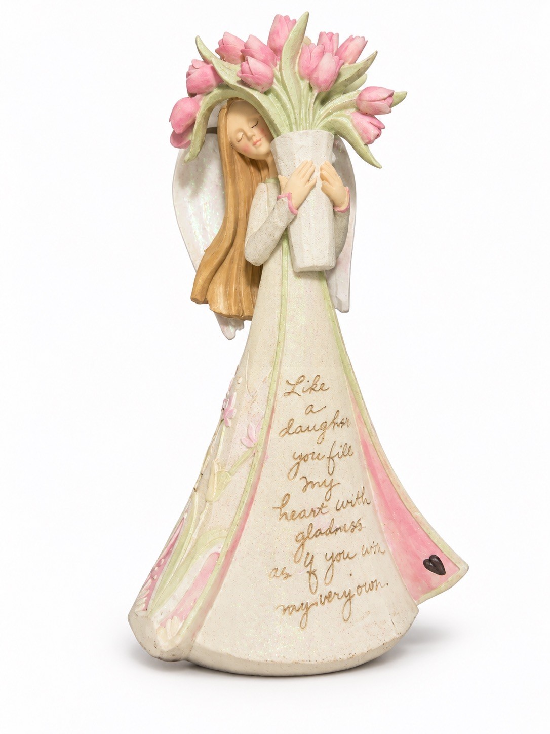 Daughter Is A Blessing Foundations By Enesco Angel W/Tulips Figurine Treasure