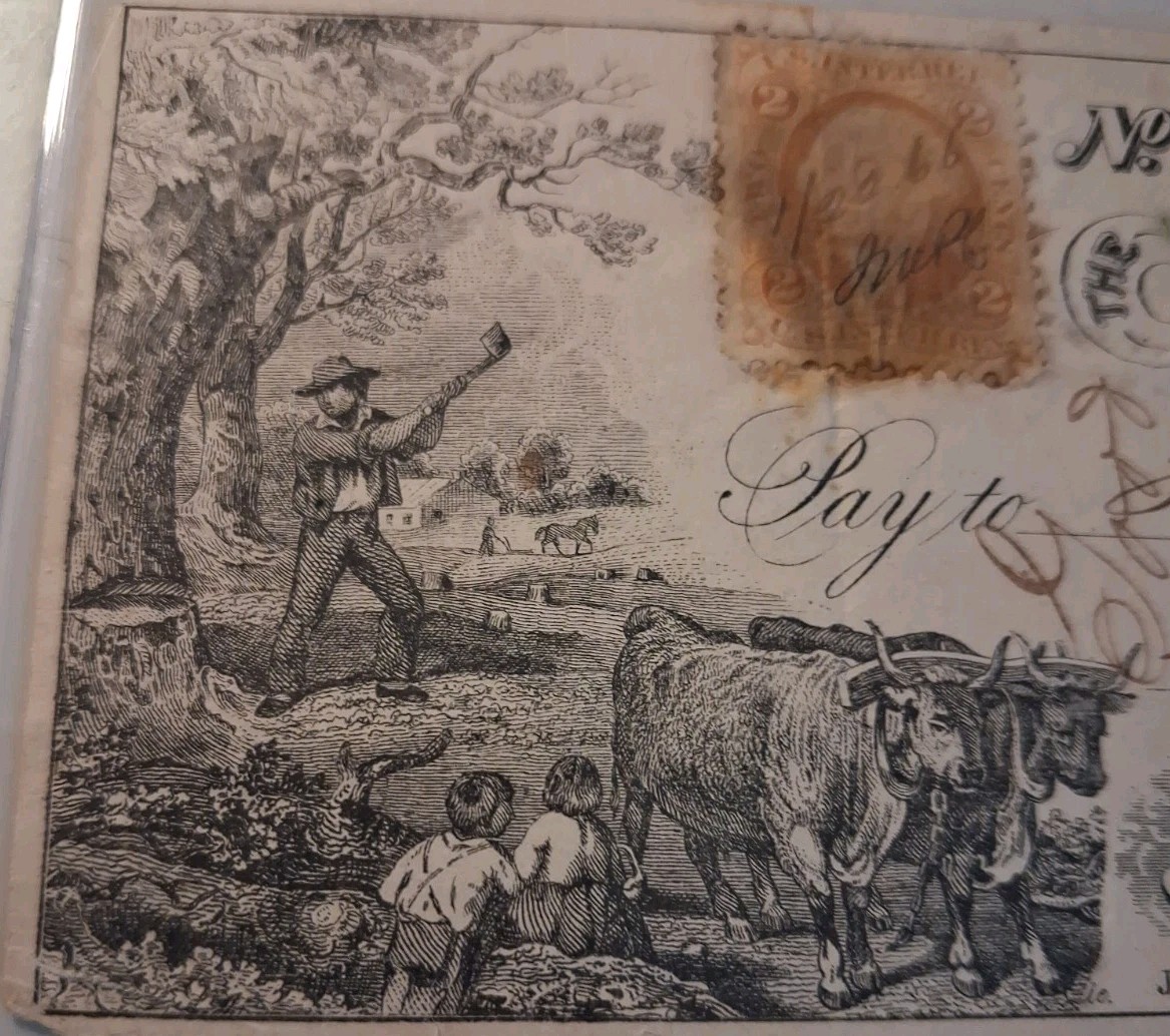 SLING'S 🪙Post Civil War 1866 National Bank of Delaware at Wilmington Bank Check