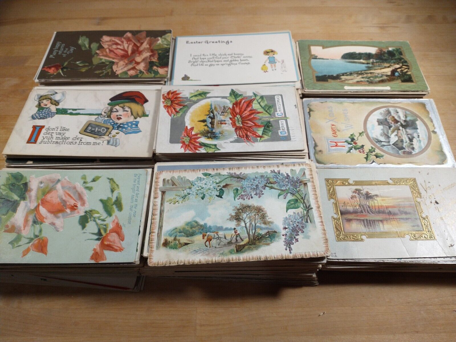 Lot of 50+ Antique Greeting Postcards - Holiday Floral Art Christmas Easter