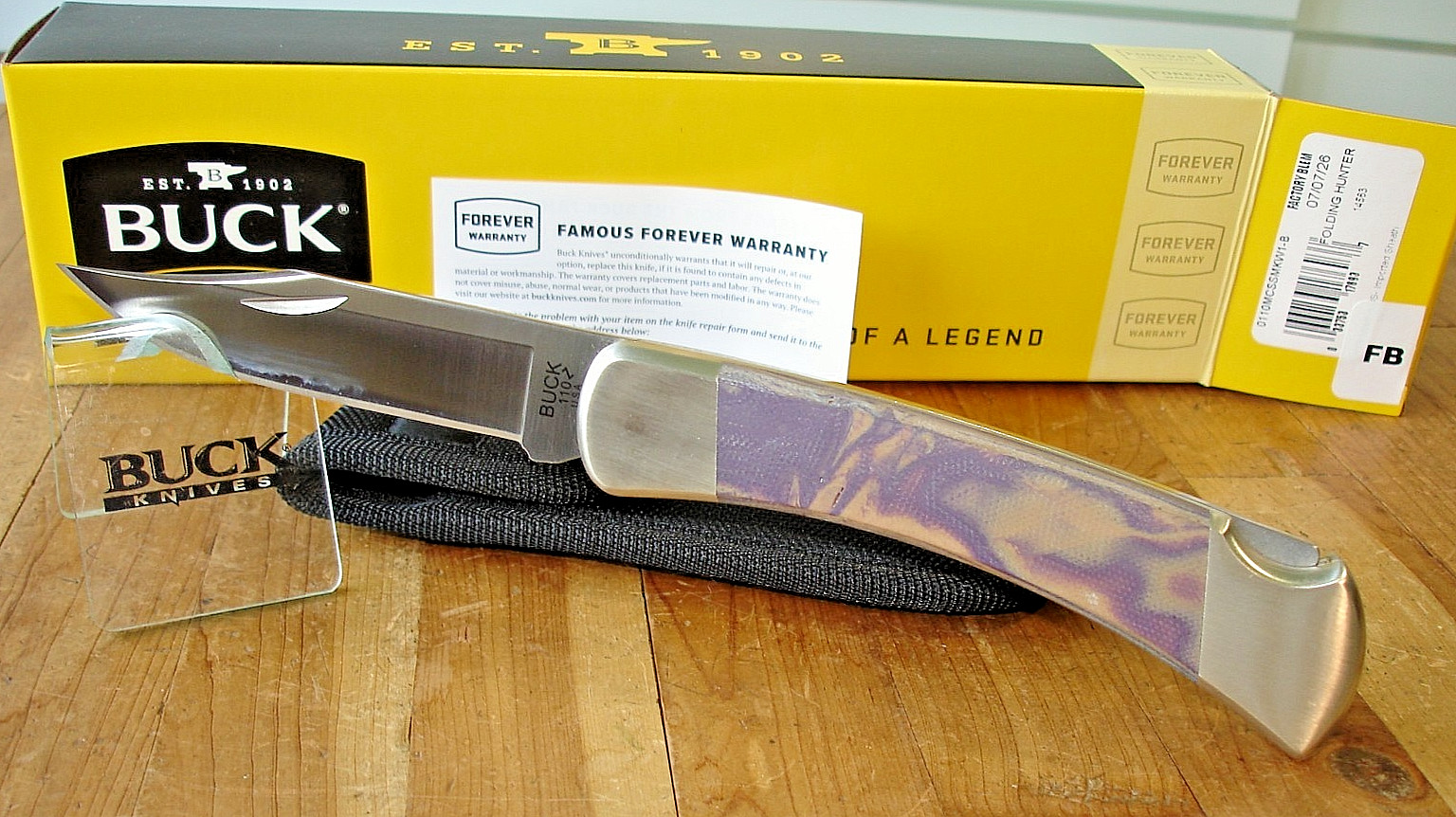 NIB FB BUCK KNIFE 110 HUNTER BOS MAGNACUT BLADE PB&J HANDLE NICKEL SILVER USA