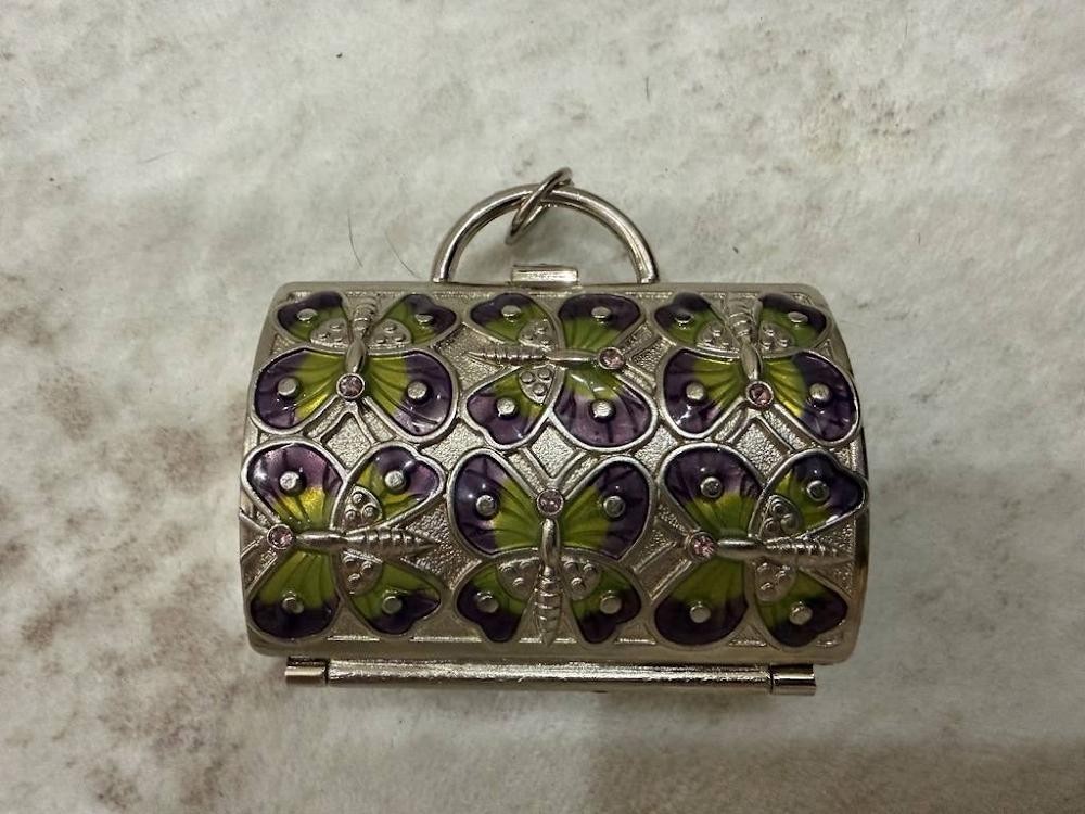 Vintage Judith Leiber for Neiman Marcus Butterfly Enamel Mini Purse Trinket Pill Vintage Judith Leiber for Neiman Marcus Butterfly Enamel Mini Purse Trinket Pill