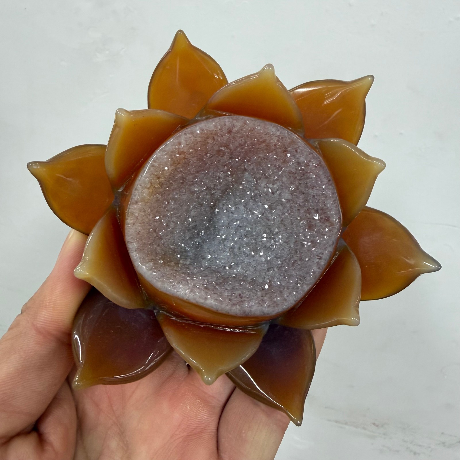 300g+natural Red agate lotus cluster Quartz Crystal reiki healing random