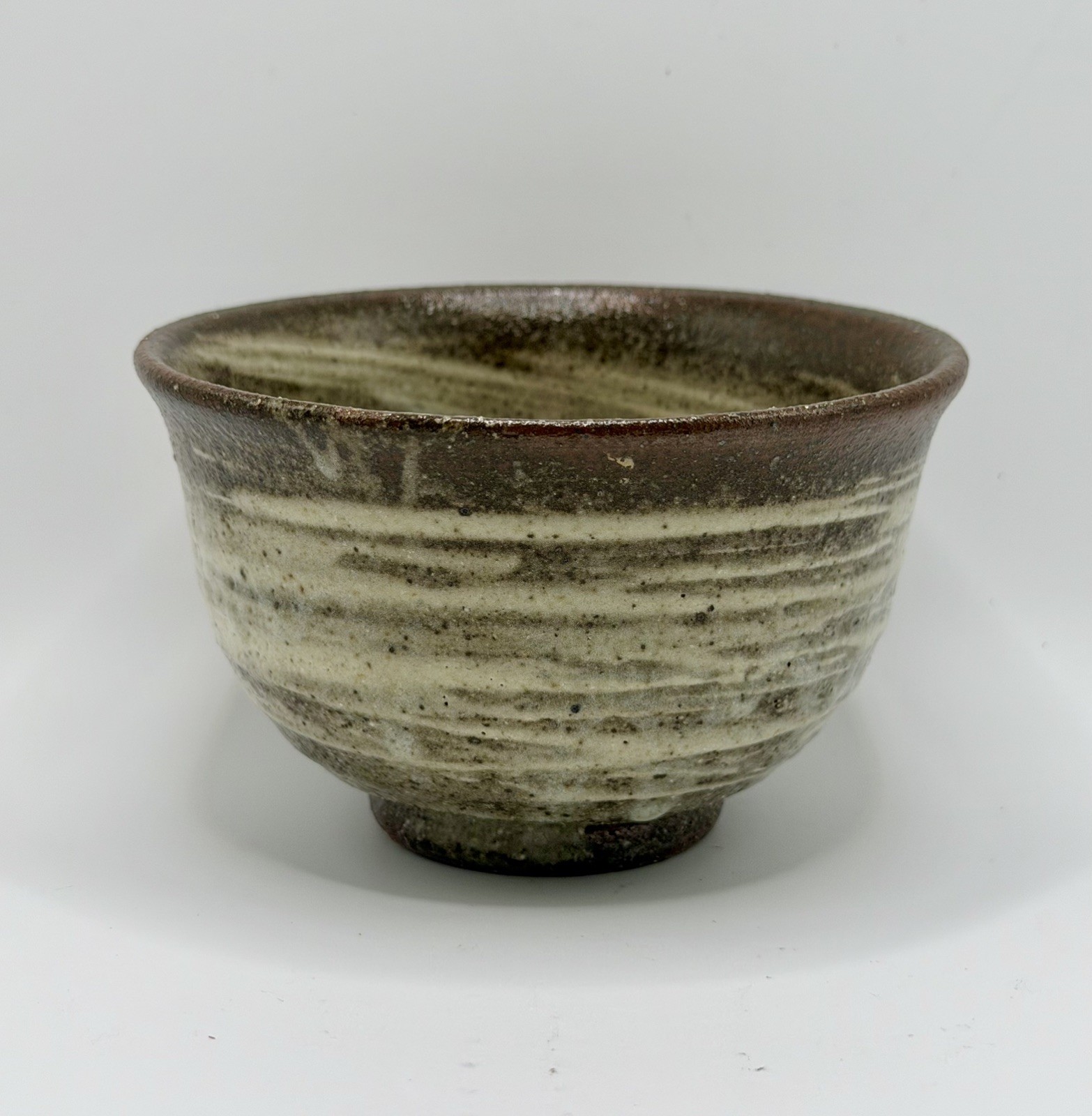 Japanese One Of a Kind High Tea Matcha Bowl - Signed Vintage Handmade Stoneware Japanese One Of a Kind High Tea Matcha Bowl - Signed Vintage Handmade Stoneware