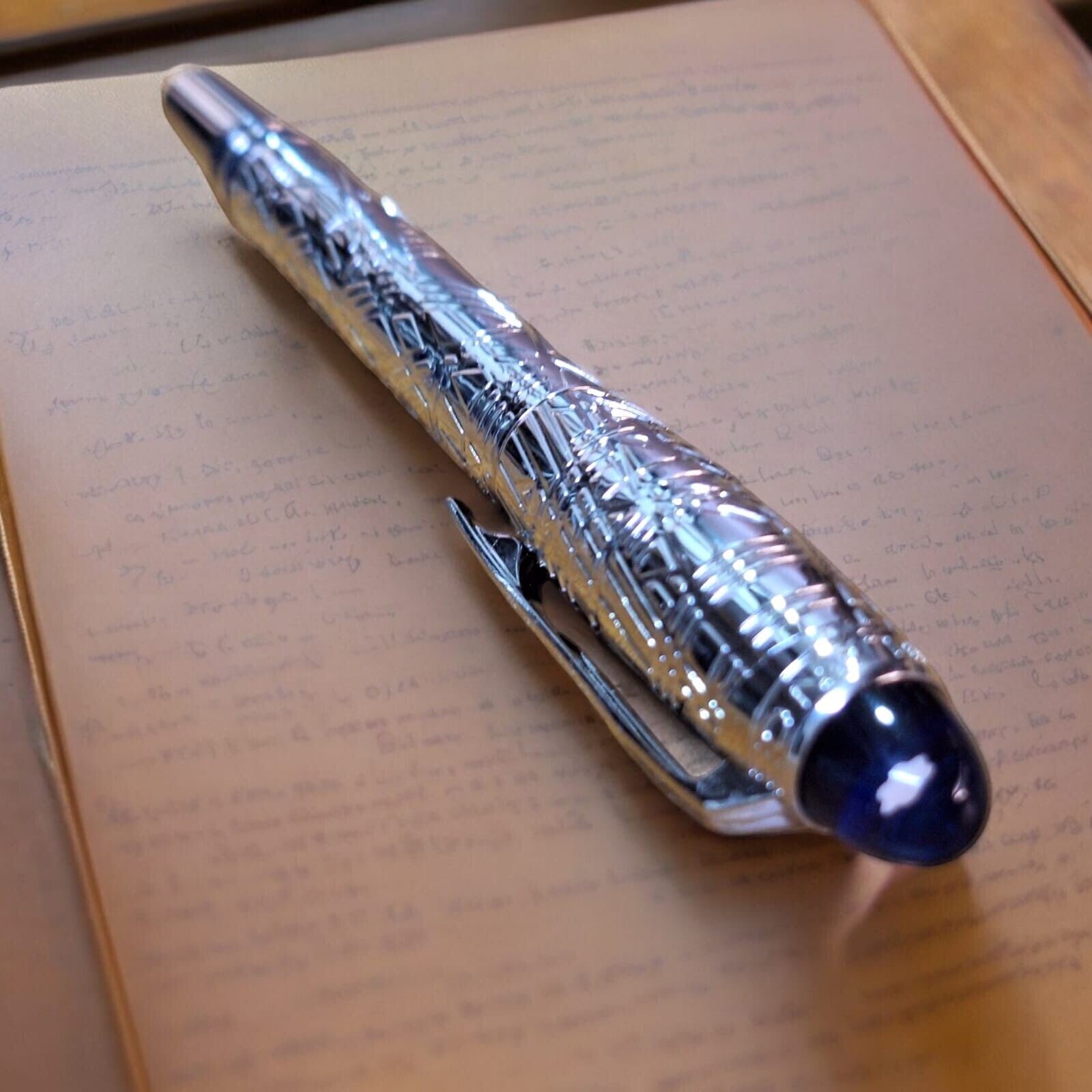 Preowned Montblanc Metal Ballpoint Roller Pen - Silver Finish, Elegant Design