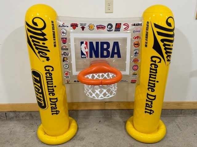 Vintage Miller Genuine Draft Beer Inflatable NBA Basketball Hoop Bar Display 4FT