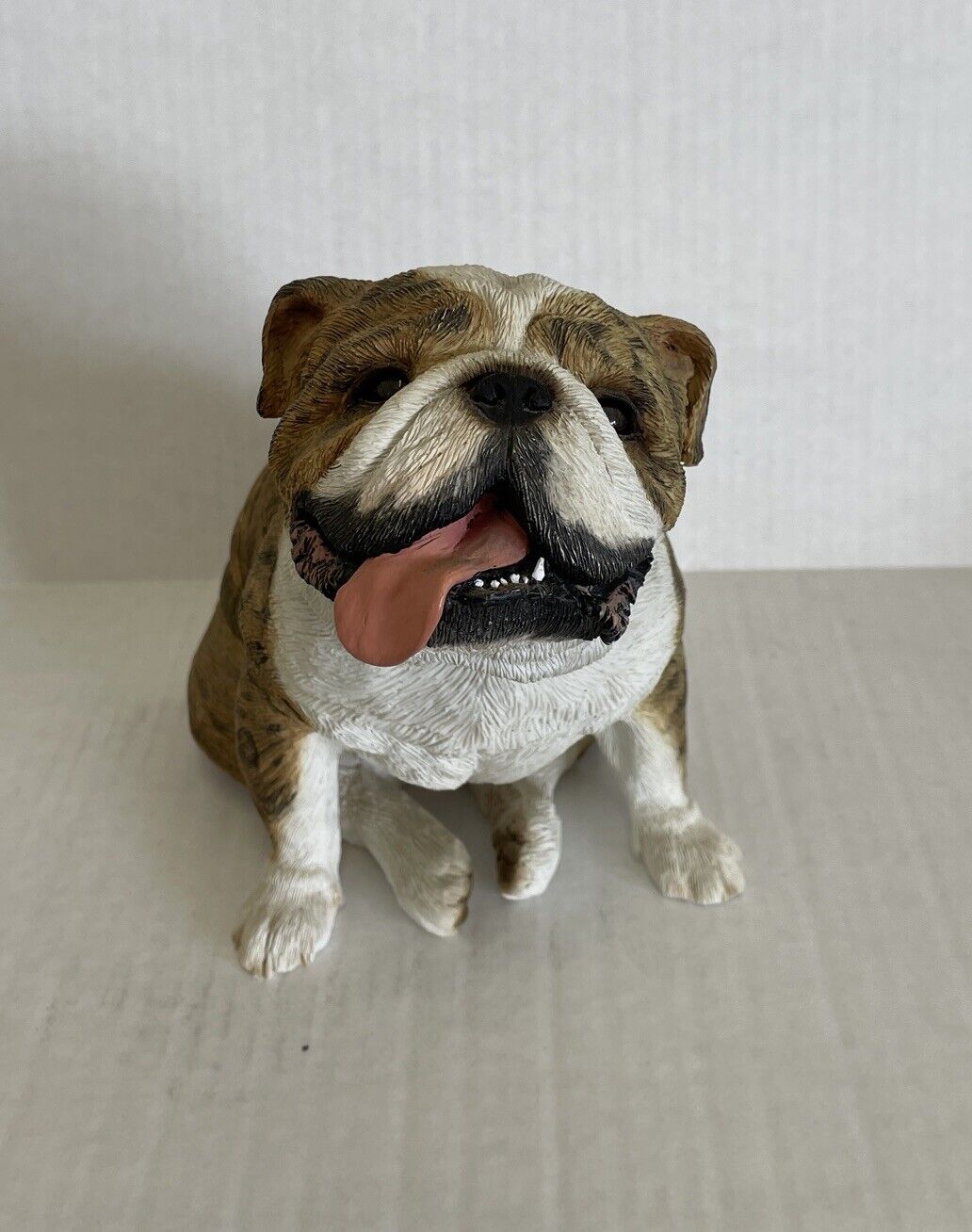 Sandicast English Bulldog Tongue  Out Brindle Figurine OS469 Original Size