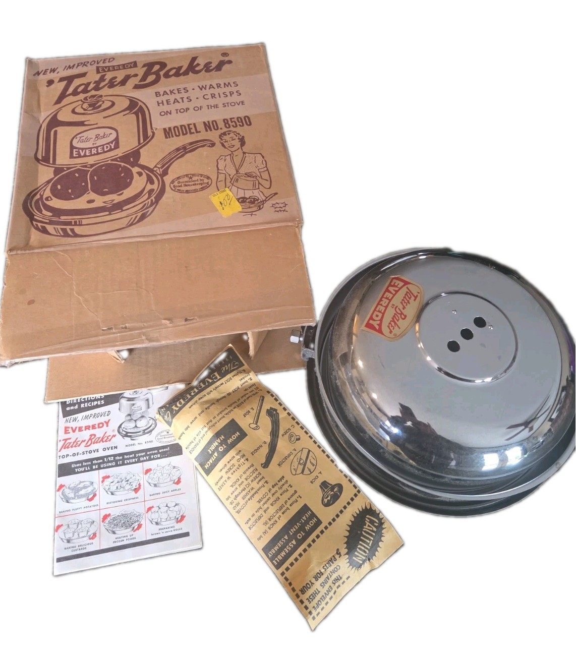 Vintage 1950s Tater Baker Top Oven by Everedy Co Frederick MD Model 8590 