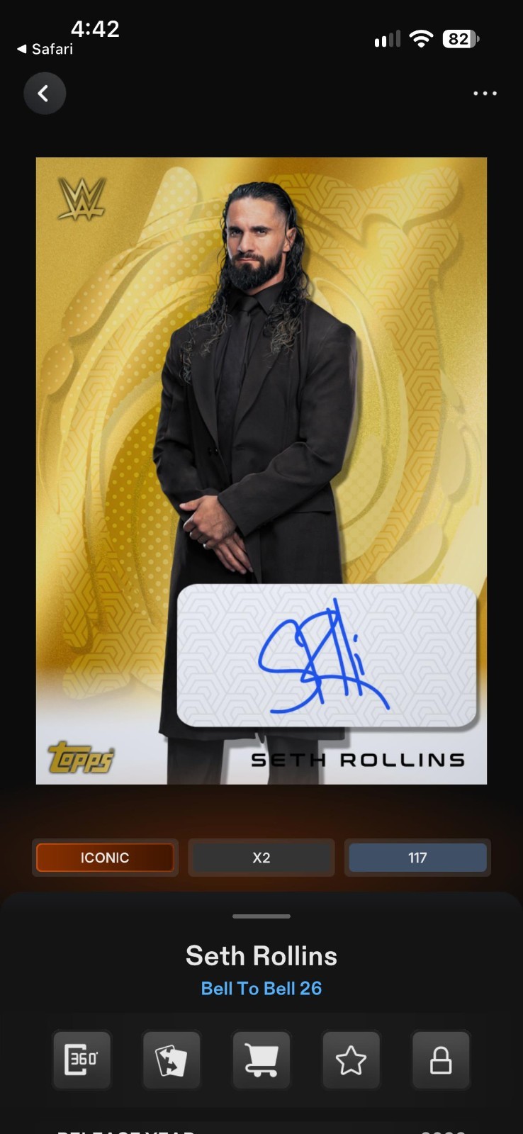 Topps WWE Slam 2026 Bell To Bell S2 Gold Signature Iconic Select