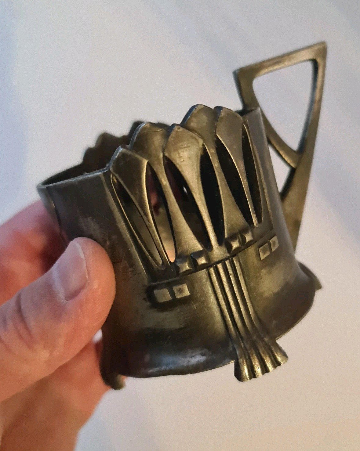 RRR Antique Cup Holder Handmade Cupronickel Empire Exclusive Original XIX...