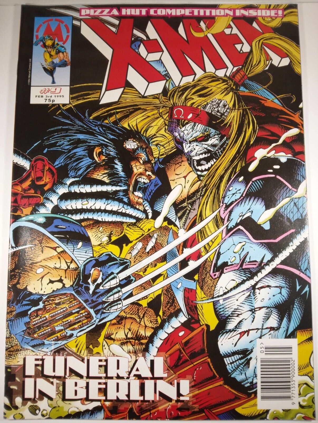 🔴🔥 X-MEN #9 MARVEL COMICS UK 1995 OMEGA RED JIM LEE WOLVERINE 97 5 UNCANNY VF-