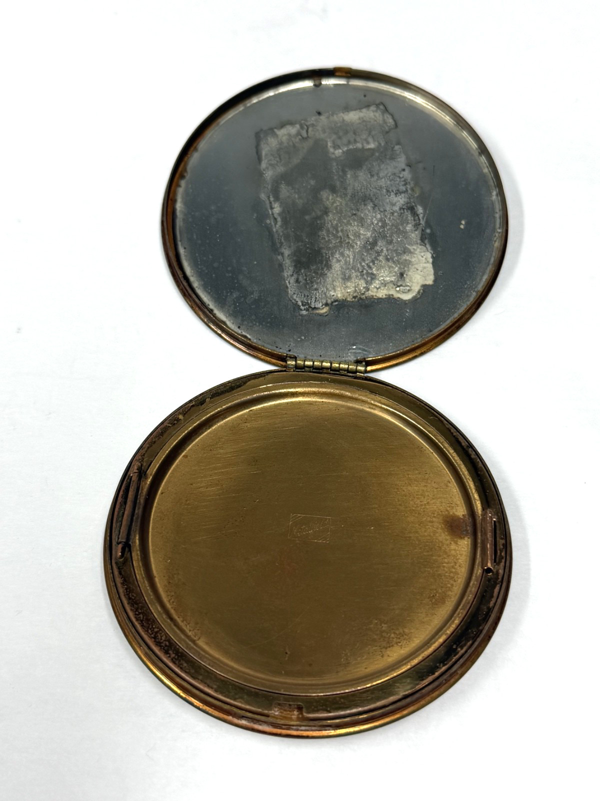 Vtg 1950s Round Metalfield Compact
