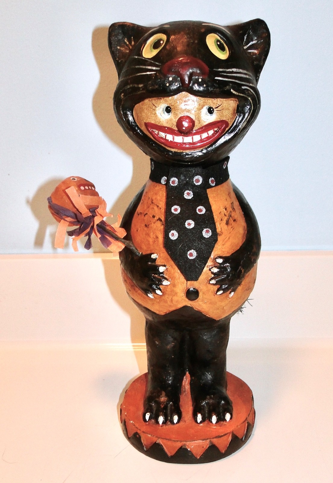Vintage Halloween DEBRA SCHOCH Bethany Lowe CLOWN in BLACK CAT COSTUME 13\