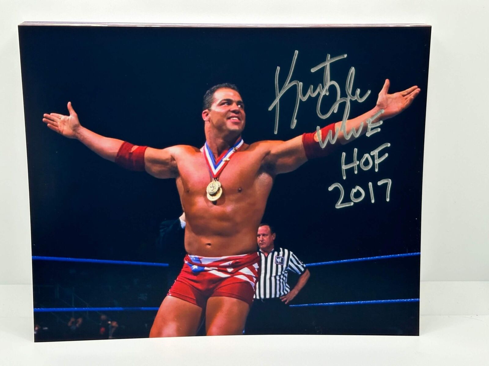 Kurt Angle WWE Inscribed Signed Autographed Photo Authentic 8X10 COA
