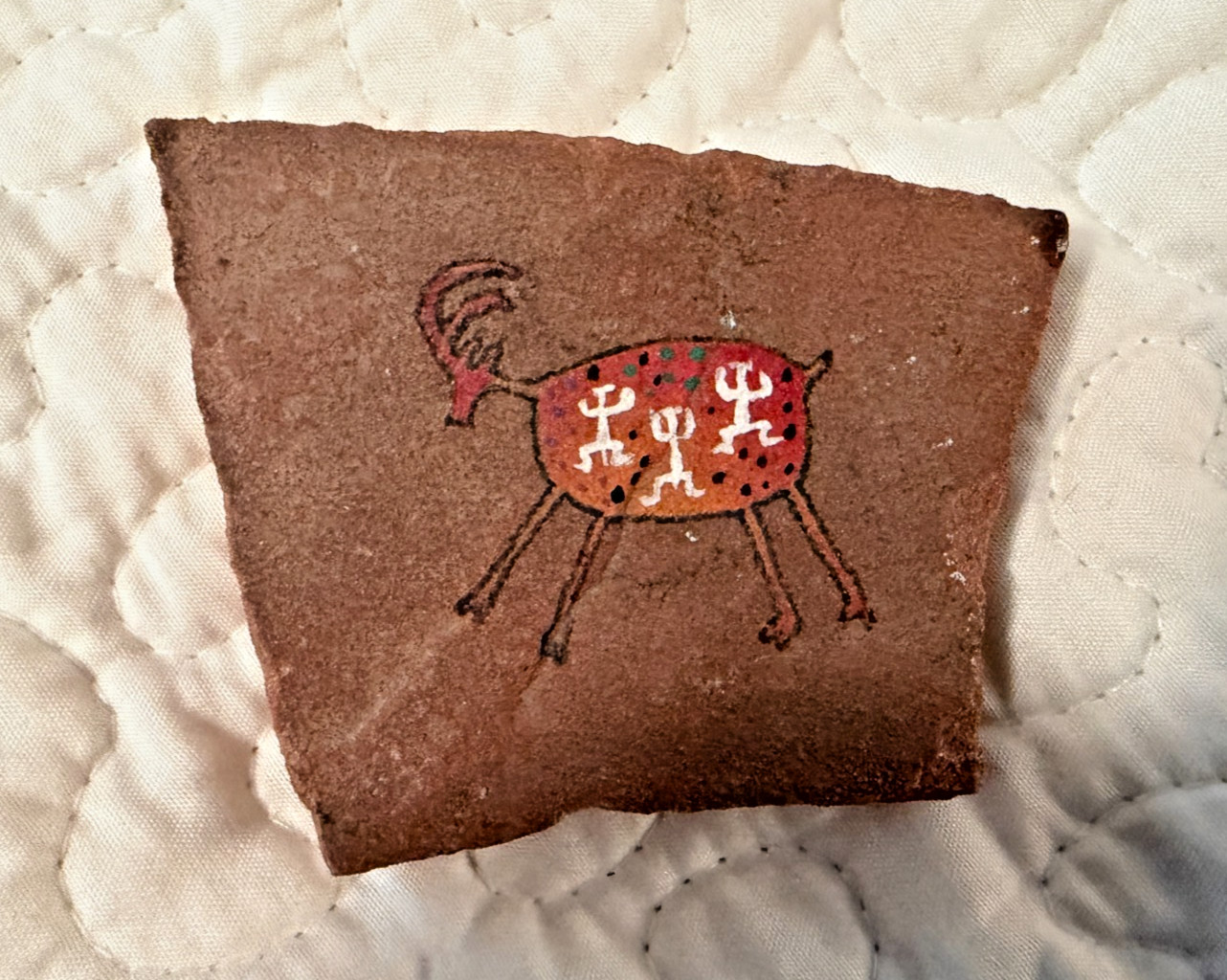 Native American Rock Art Small Hand Painted 2.5\