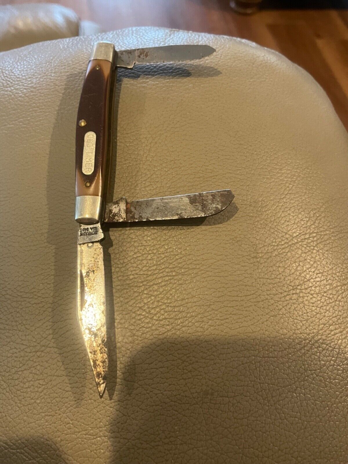 Vintage Schrade Old Timer USA 340T 3 Blade Folding Pocket Knife 