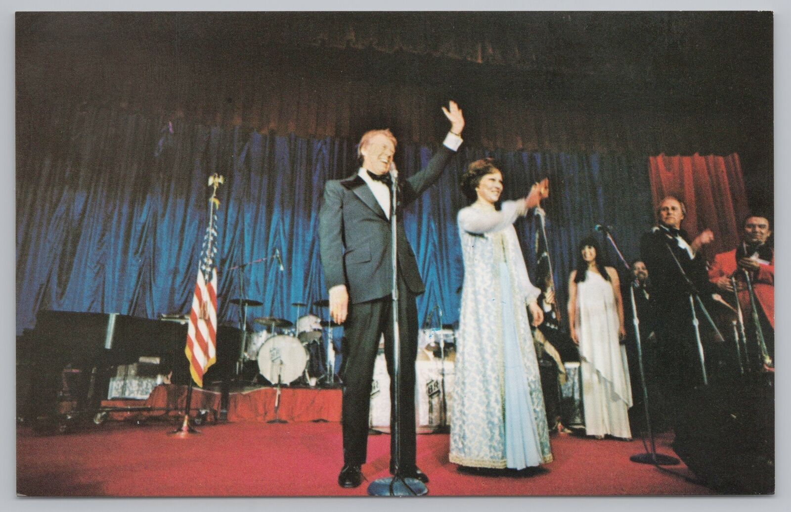 President & Patriotic~President & Mrs Jimmy Carter @ Reception~Vintage Postcard