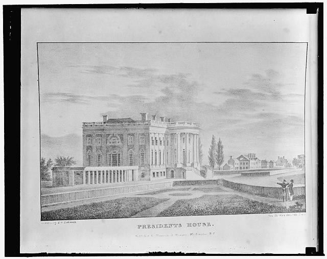 Photo:Washington DC White House Presidents House 1814 engraving
