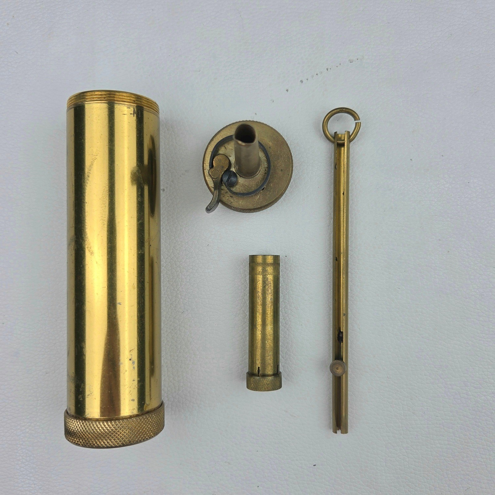 Vintage CVA Brass Black Powder Muzzleloader Flask Cylindrical Measure Italy