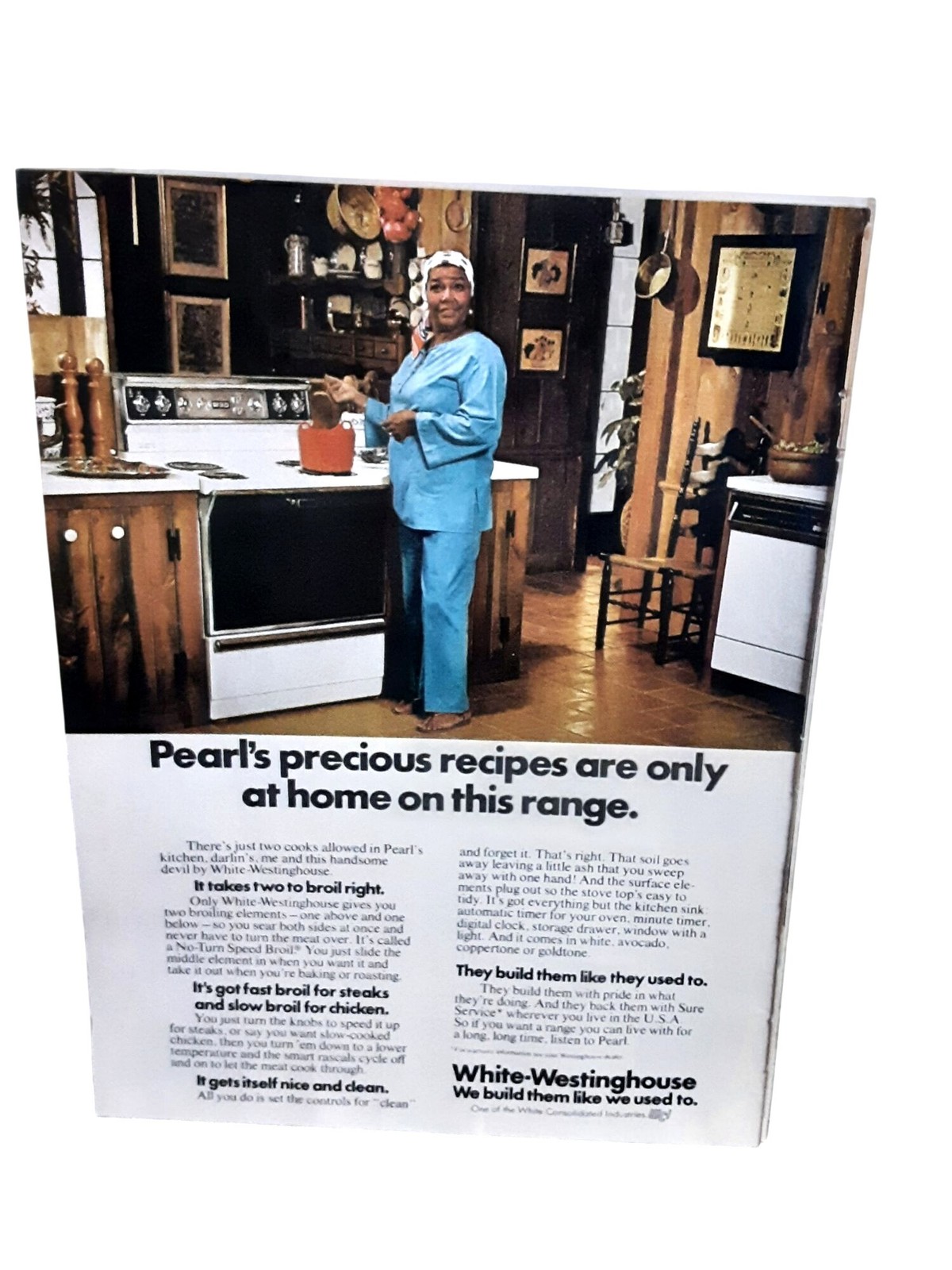 1976 White Westinghouse Range Stove Pearl Vintage Kitchen Appliance Print Ad