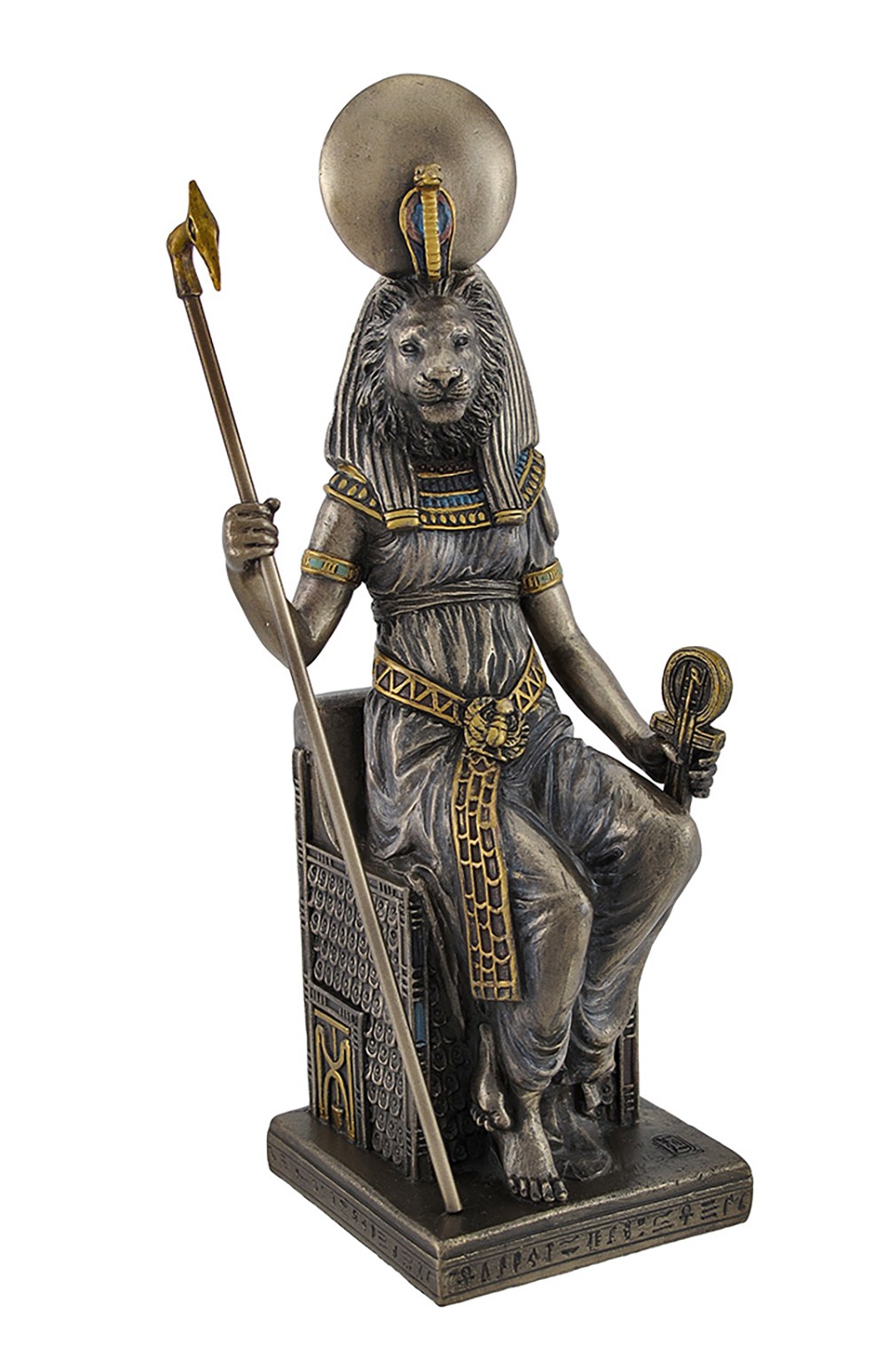 Egyptian Goddess Sekhmet Sitting on Throne Statue