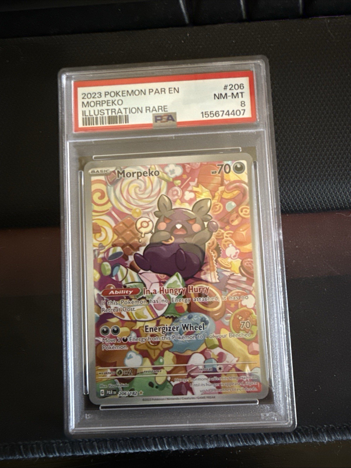 Pokemon PAR EN Illustration Rare #206 Morpeko PSA 8