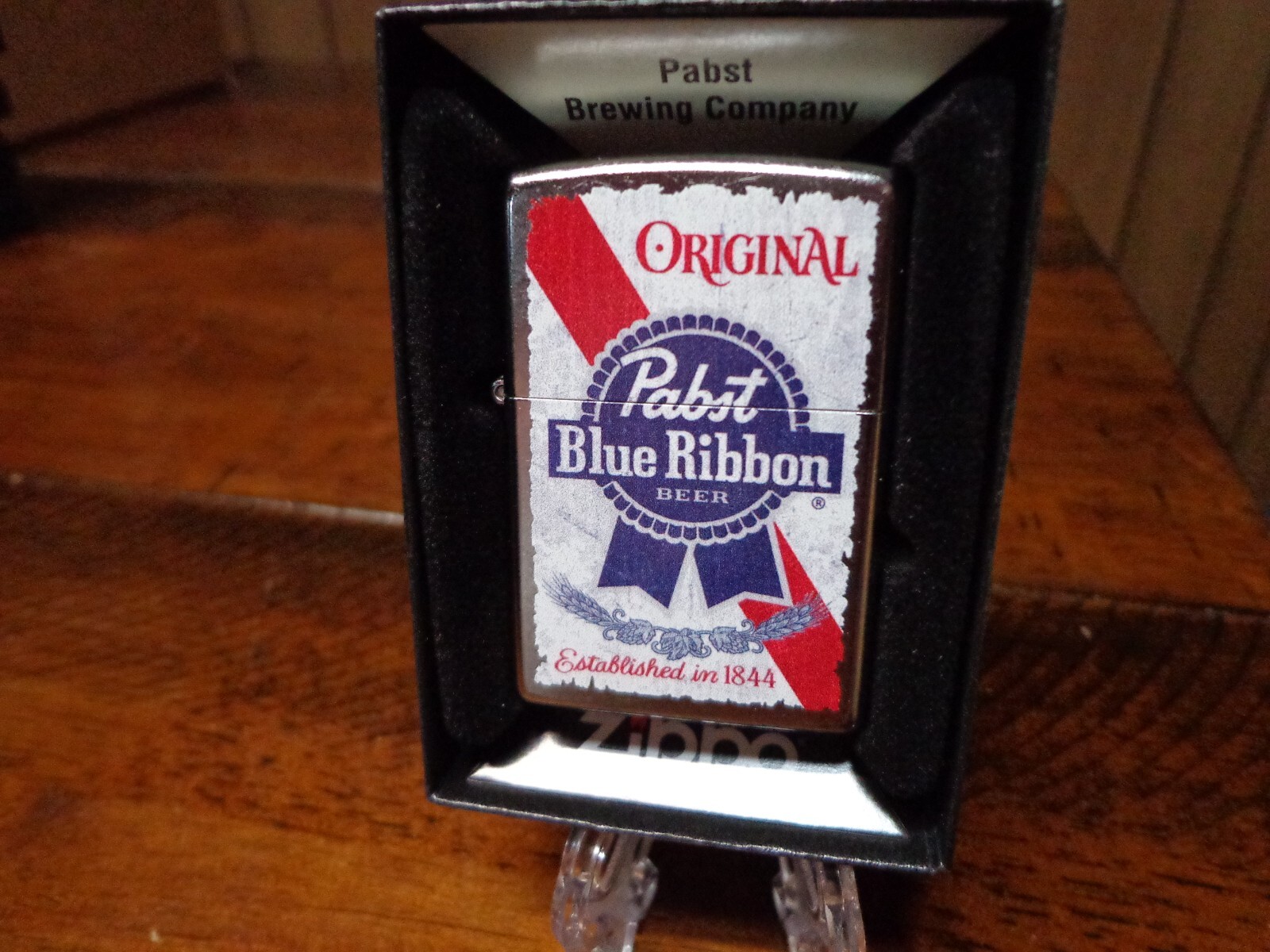 ORIGINAL PABST BLUE RIBBON BEER ESTABLISHED IN 1844 ZIPPO LIGHTER MINT IN BOX