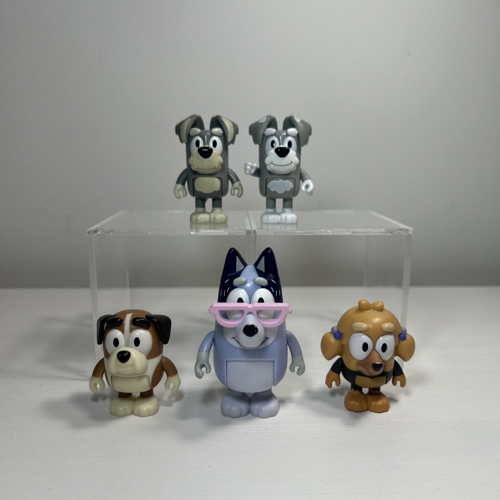 RARE Bluey 5-Piece Figure Lot - VERY RARE Terriers, Winton & Missy, Nana Chris