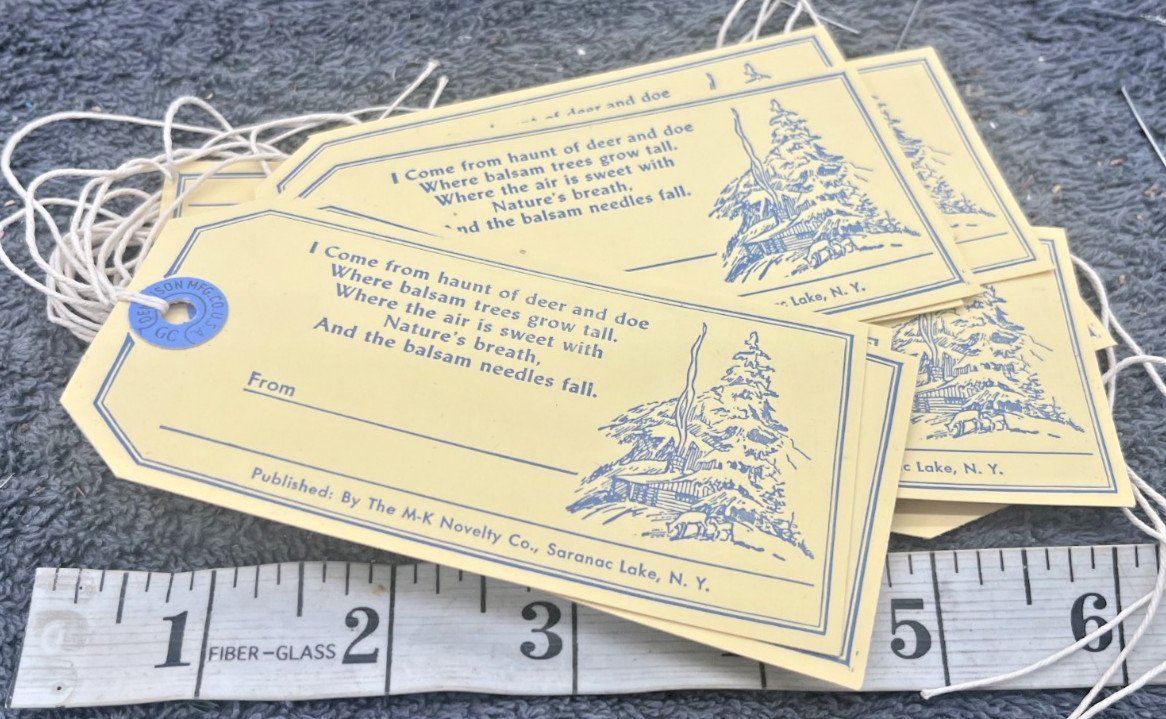 antique vintage deadstock dennison store tag labels christmas tree  lot 50 usa