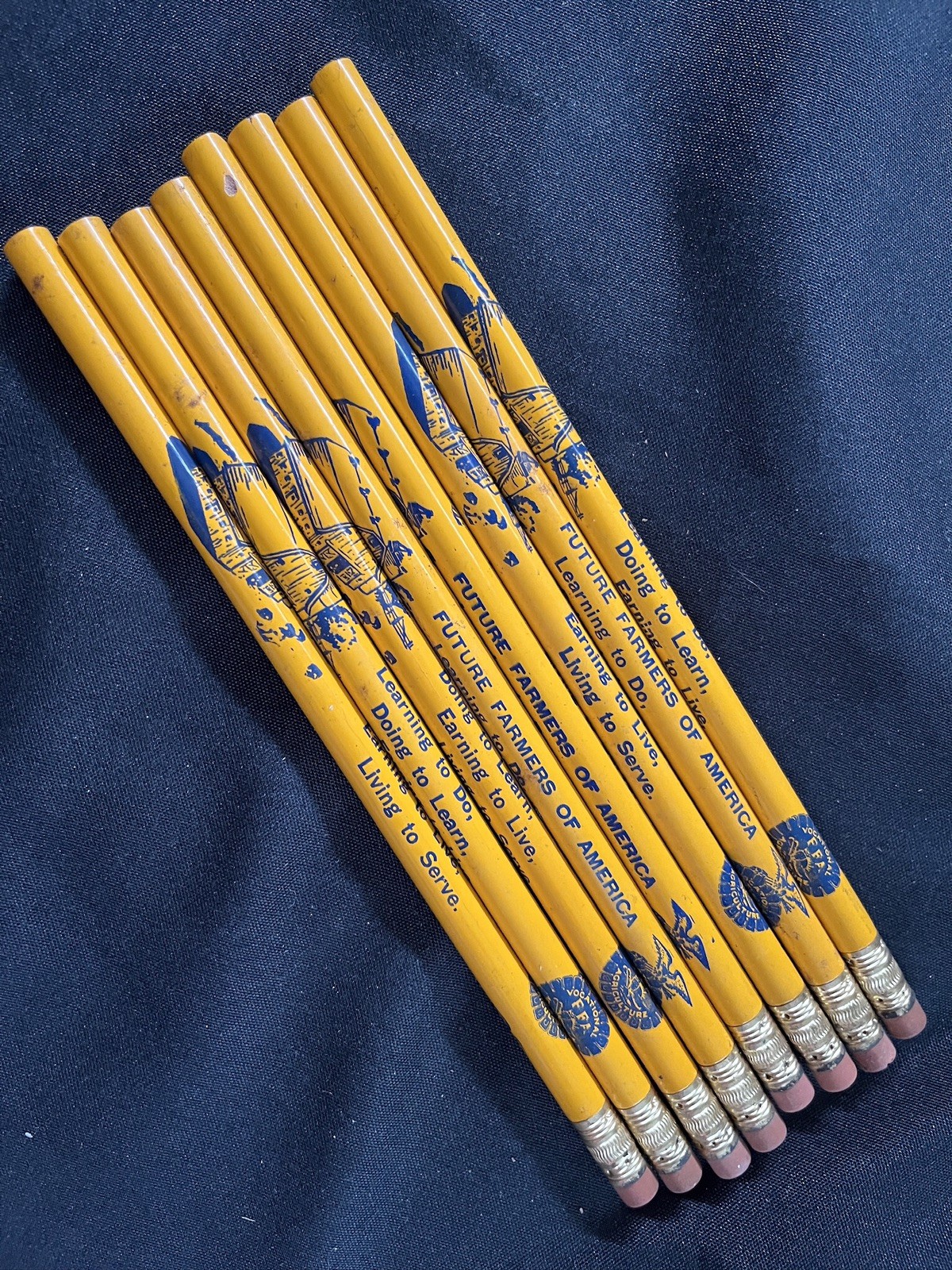 8 VtgFuture Farmers of America Vtg FFA Pencils Barn Silo Agriculture Unsharpened