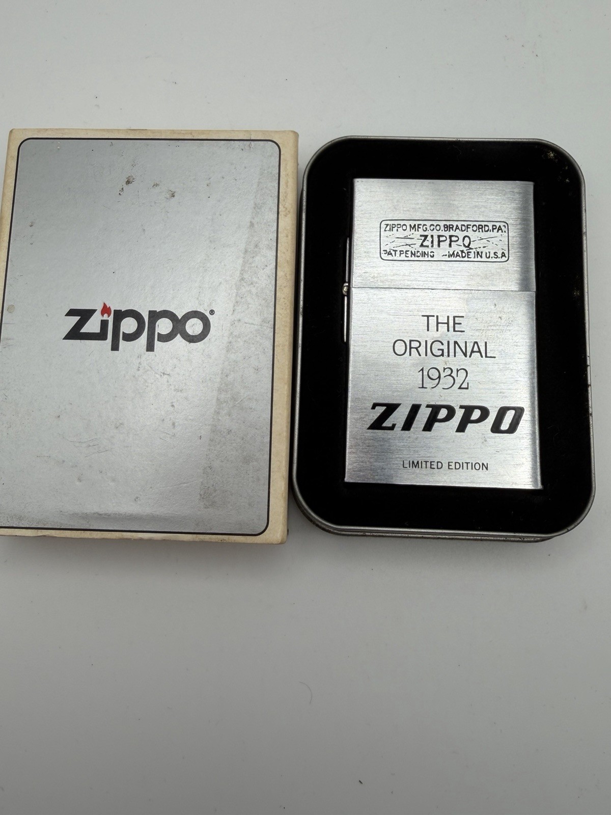 Limited Vintage Original 1932 2nd Release Replica Chrome Zippo Lighter New B21