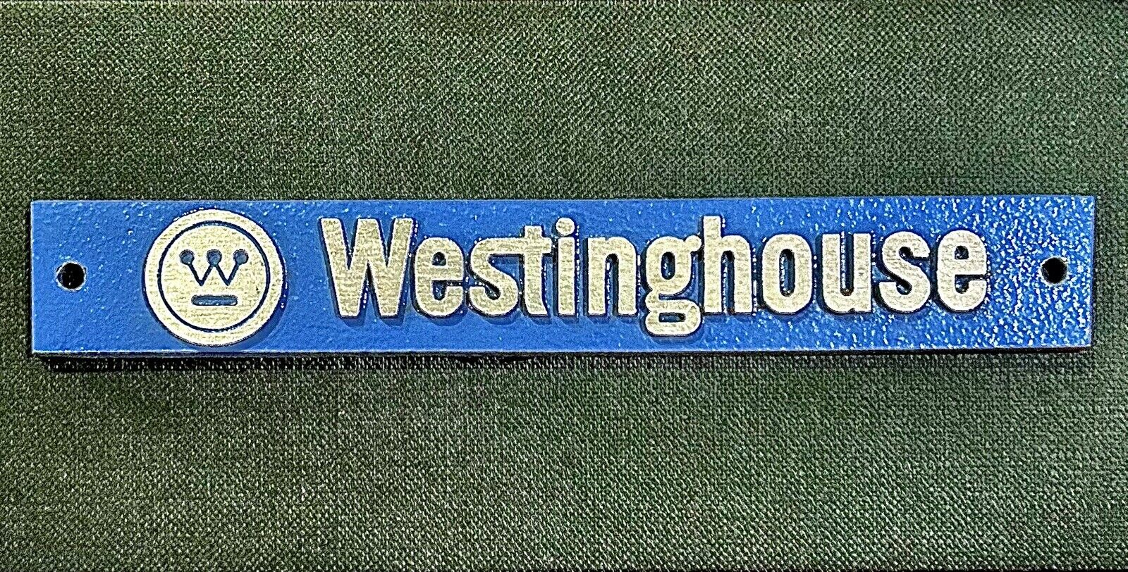 Vintage Westinghouse Electric Cast Aluminum Name Plaque 6” X 1”