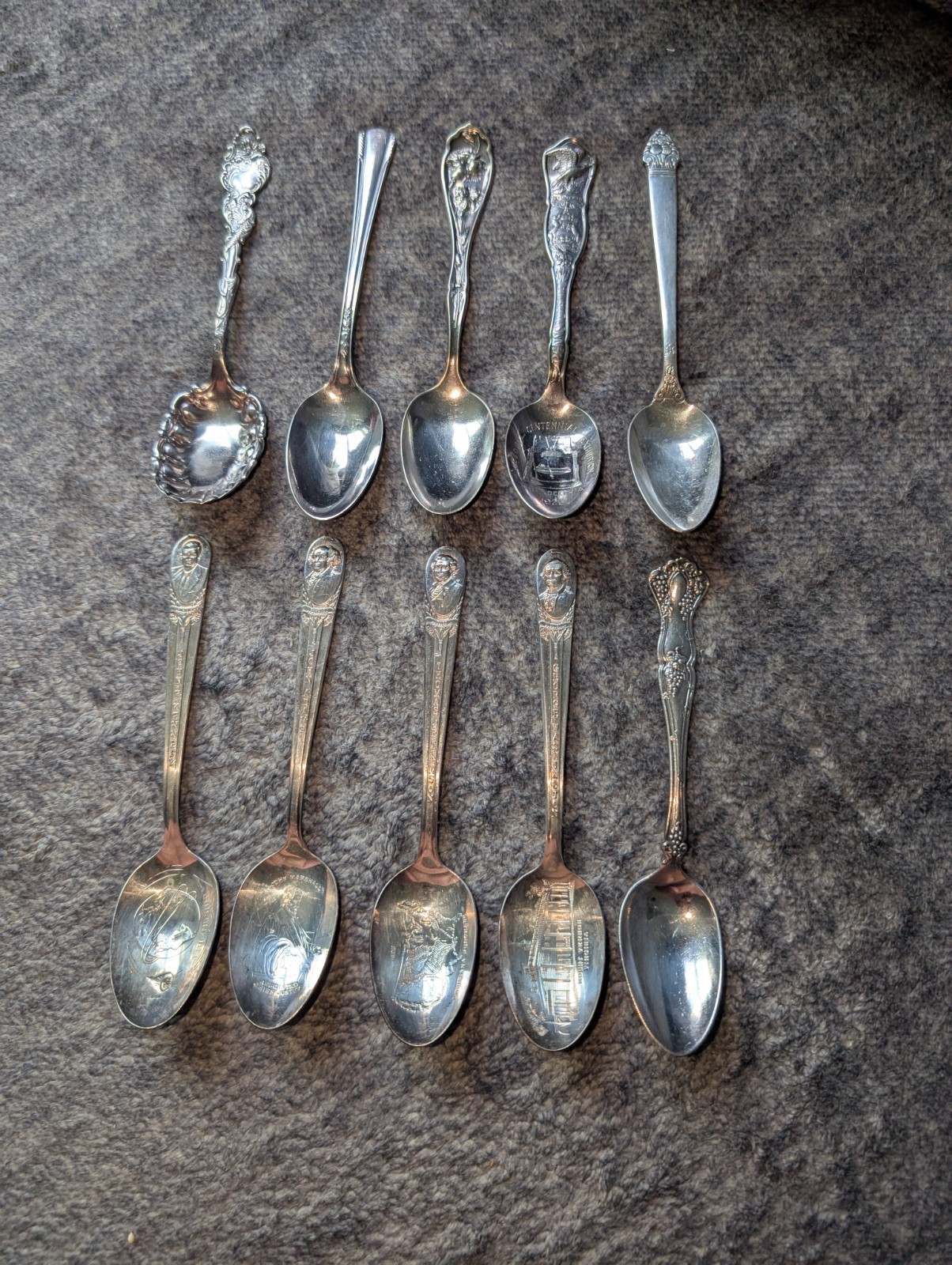 Vintage 1847 Rogers Bros & Oneida Community Silverware Spoons Lot of 10 Read