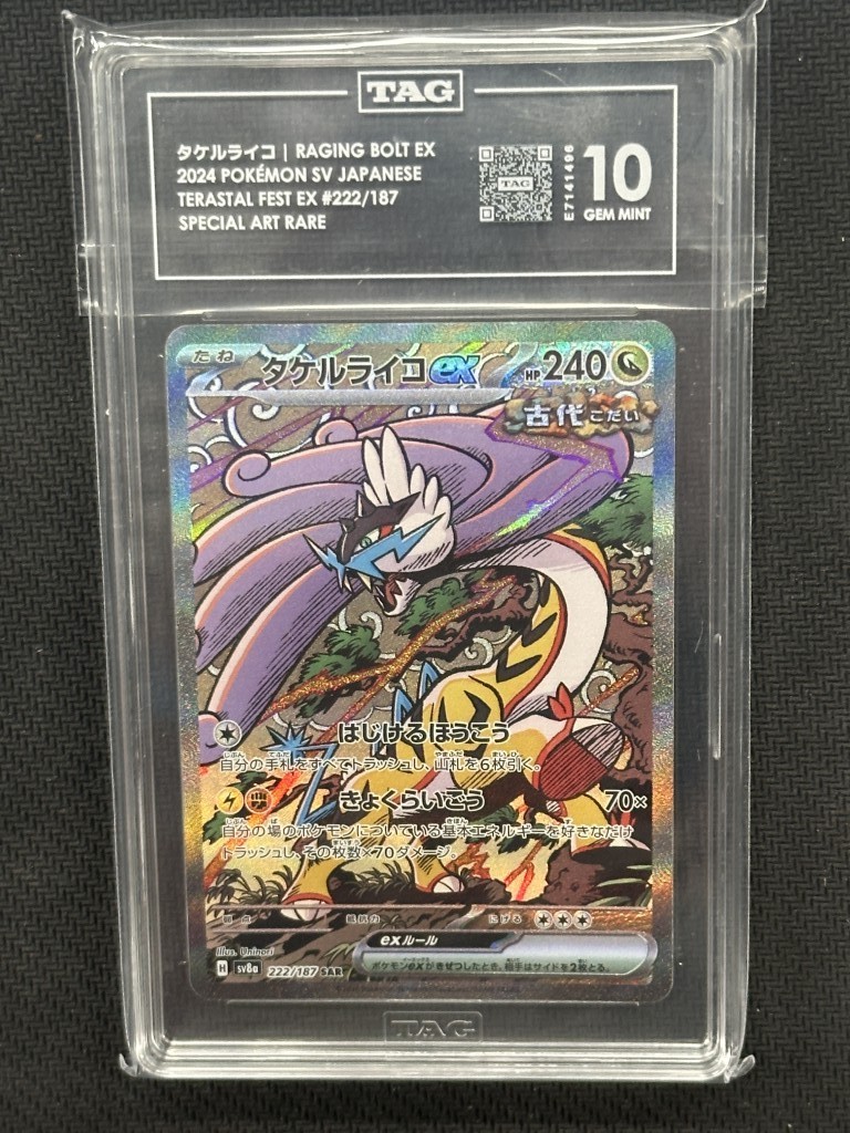Raging Bolt EX Pokemon Terastal Festival Special Art Rare TAG 10 PSA #222/187 Raging Bolt EX Pokemon Terastal Festival Special Art Rare TAG 10 PSA #222/187